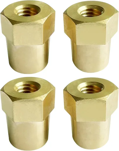 3/8"-16 Thread Female Brass Battery Terminal Post Adapter Battery Charging Post Terminals for 3/8" Stud Extension, Pack of 4