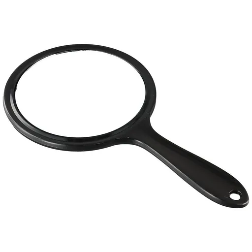 Hand Mirror, Double-Sided Handheld Mirror 1X/2X Magnifying Mirror with Handle, Pack of 1 (Transparent Black)