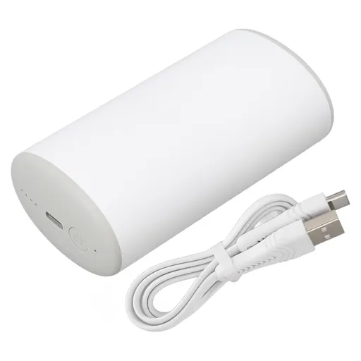 6000mAh Mini Hand Warmer Two Gears Double Protection USB Charging Pocket Heater for Winter Outdoor White