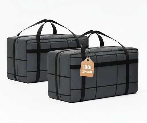CARLA HOME 2-Pack 180L Extra Large Moving Storage Bags with Handles & Duty Zippered for Clothes, Travel, Space Saving & Camping