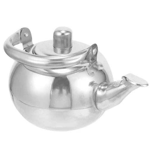 Stainless Steel Tea Kettle for Home with Strainer Smooth Spout Easy Handle Ideal for Loose Tea Silver 0.5L