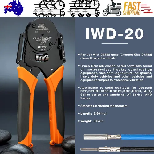 DT20 Crimper 4 Way Indent,8 Impression iCrimp Closed Barrel Type Deutsch Crimper