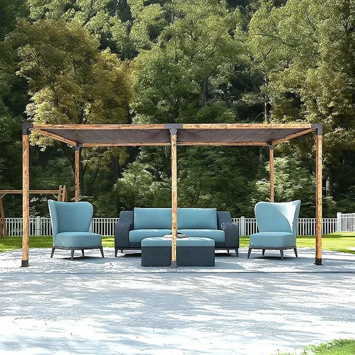 DIY Pergola Kit – Double with Black Screens Set with Brackets
