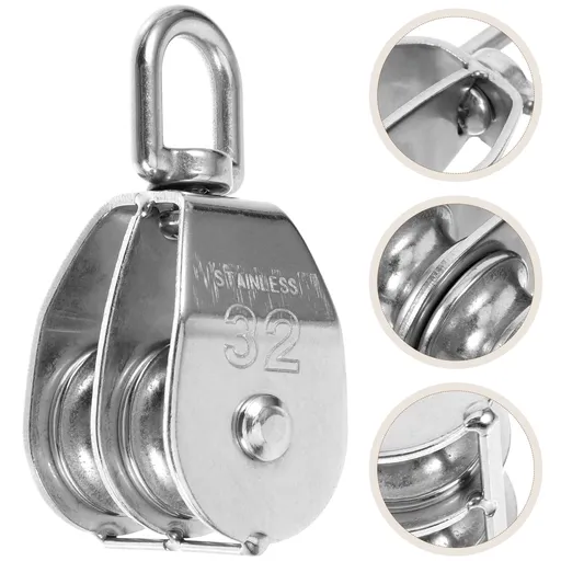 Cable Weight Pulley System Silver for Transportation Equipment 1Pcs 3.5In
