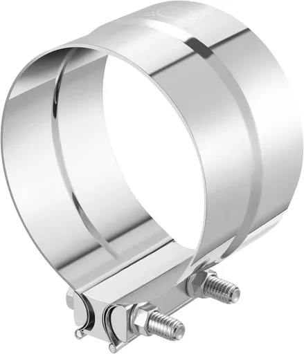 4.0'' Exhaust Clamp, Lap Joint Band Clamp Stainless Steel for Pipes, Mufflers, Catalytic Converters (1PCS, 4.0 inch)