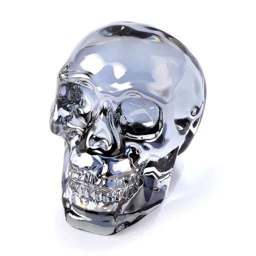 Crystal Skull Figurine Premium Black Day of The Dead Decor 6 Inch