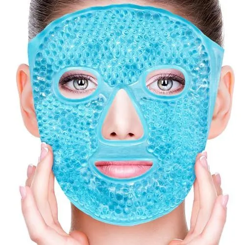 1Pack Cold Face Eye Masks Ice Face Mask Hot Cold Compress Cooling Face Mask for Dark Circles, Puffiness, Migraines, Headache, Stress, Redness, Women Man, Skin Care - Blue - Size 1Pack