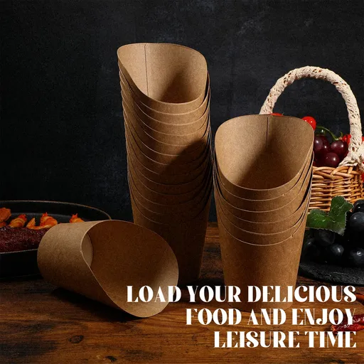 100Pcs French Fries Cups Disposal Paper Charcuterie Holder Waffle Ice Cream Cups Cupcake Wrappers for Wedding Birthday
