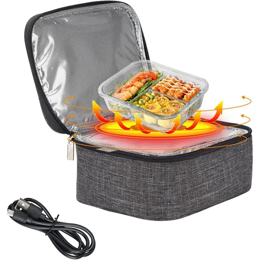 Mini Portable Oven, USB Portable Food Lunch Heating Bag for Office Home Car Truckers,Mini Heated Lunch Box, Oxford Cloth Material