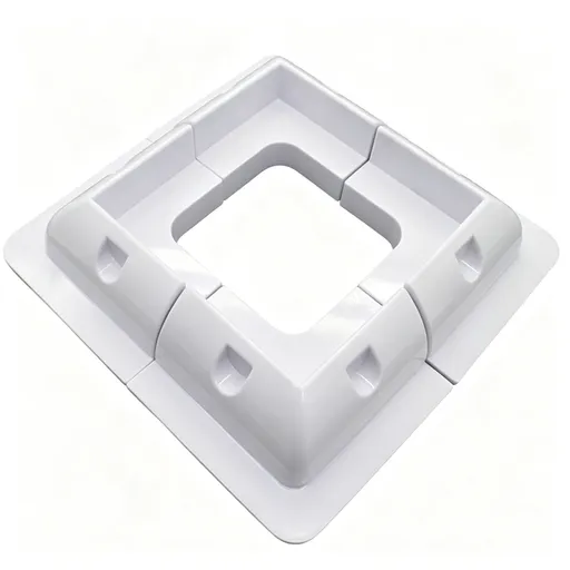 White 4-Piece Solar PV Bracket & Junction Box Kit | Christmas Clean Basic RV Solar Gift | Dual-Hole ABS Waterproof Roof Mount Set