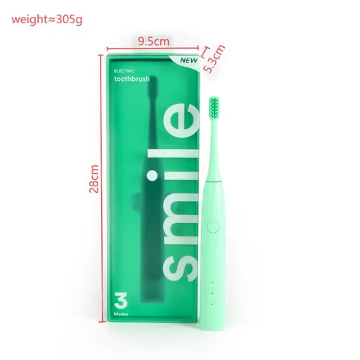 Green 3 Modes Sonic Electric Toothbrush with Smart Timer - IPX7 Waterproof, 60 Day Battery Life, USB-C Rechargeable, Soft Bristles for Sensitive Gums, Adult Oral Care Gift