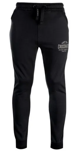 CROSSHATCH Seton Skinny Track Pants Slim Trousers Cotton Gym Trackies Joggers - Black