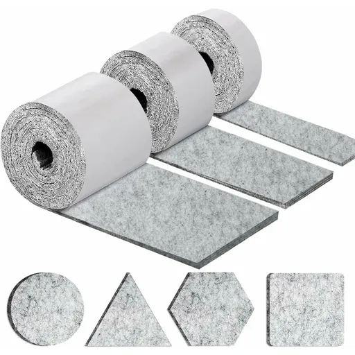 Self-Adhesive Furniture Pads, Furniture Chair Pads 3 ROlls (100 10Cm+100 5Cm+100 2Cm), Chair Pad 4Mm-Thick Felt Pad