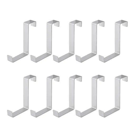 10Pcs Stainless Steel Cabinet Door Hook Waterproof Z Shaped Reversible Door Hanger for Kitchen Apartment