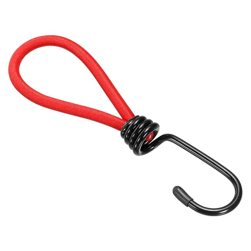 Elastic Cord with Hook - Tarp Rubber Strap Rope Fixing Tent Accessory, Apply to Outdoor/Camping/Hiking (6" Length, Red)