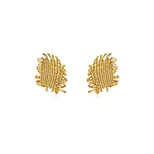 Earrings for Women,Flat Woven Texture Stud Earrings Silver Post Hypoallergenic Earrings for Women Girls Jewelry Gifts