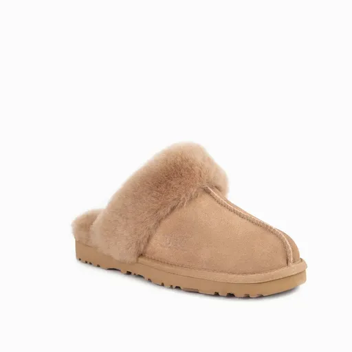 Ugg Slippers Premium Australia Sheepskin Unisex Scuffette Suede (Unisex Cow Suede) (BRONZE, EU35)