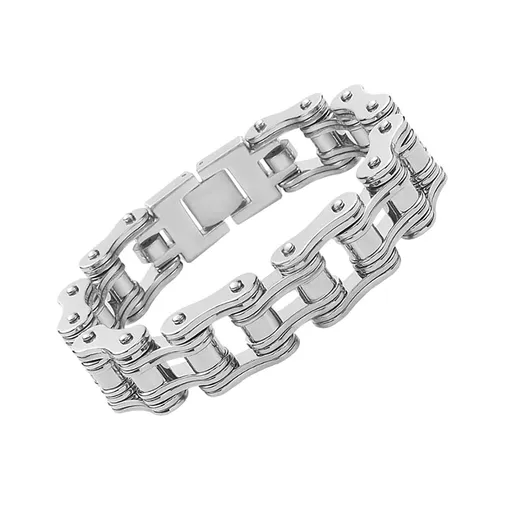 Heavy duty and sturdy men's motorcycle chain bicycle chain stainless steel silver polished men's bicycle rocker chain