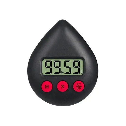 Water Drop Digital Timer Kitchen Study Alarm Countdown Electronic Clock 4 Colours - Black