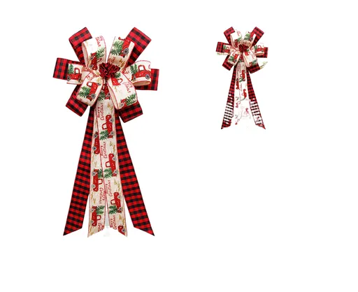 Buffalo Plaid Bow Pendant-Red Black