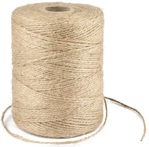 Natural Jute Twine, 1.5MM 984 Feet Gift Wrapping Twine String, 2 Ply Thin Brown Hemp String for DIY Arts & Crafts, Garden Plants, Crochet, Macrame, Christmas