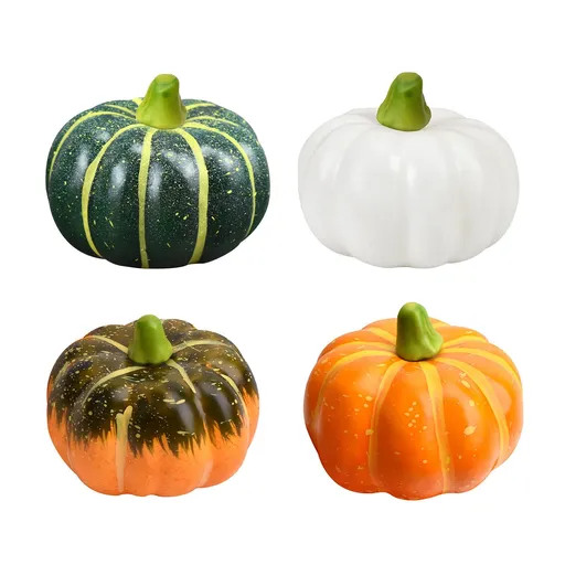 4pcs Pumpkin Decor Artificial Faux Foam Pumpkins Decoration for Fall Home Farmhouse Harvest Thanksgiving Decorative