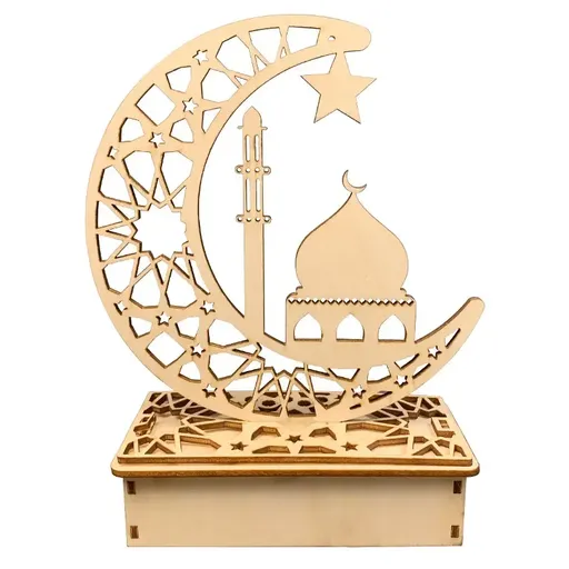 Crafts Night Light 3D Handmade LED Lights Eid Ornaments Gift for Muslims, Family Friend Home Bedroom Decor