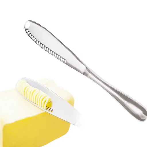 430 stainless steel butter knife, cheese and butter with hole knife, bread and jam baking butter scraper
