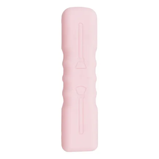 Silicone makeup brush bag with magnetic seal, portable travel makeup brush holder, waterproof makeup storage, easy to clean