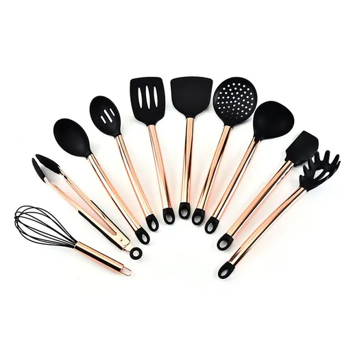 Cooking Spoon,Kitchen Utensil Set,Silicone Cooking Utensil Set, Stainless Steel Kitchen Utensils 10 Pcs Cooking Utensils Set
