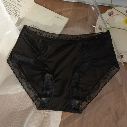 Yi Si Mi Mid Waist Ice Silk Quick Dry Breathable... Black L (50.00 kg-60.00 kg