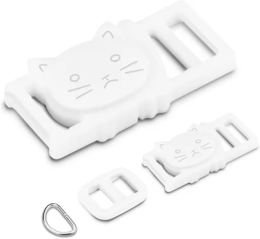 CooBigo 3/8" Breakaway Cat Collars Clasp Kit, 20 Set Break Away Lanyard Clasp Cat Safety Collar Paracord Buckles Accessories(White)