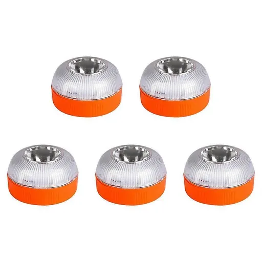 V16 Emergency LED Warning Lights 5PCS, White & Yellow Beacon Traffic Light