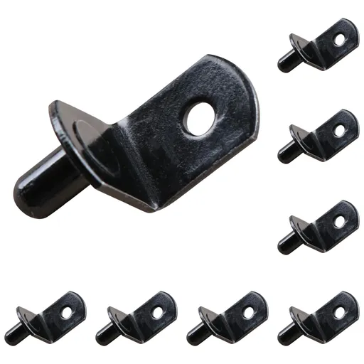 20 Pack Metal Shelf Support Pegs, L Shaped Cabinet Shelf Pins with Hole for Bookcases Closets and Furniture, 6 mm
