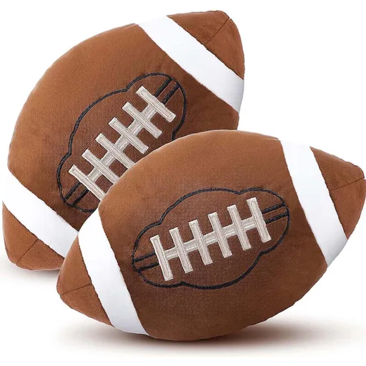 Football Plush Pillow, Fluffy Durable Football Pillows, Stuffed Football Throw Pillow, Soft Sports Ball Doll, Simulation Football Toy Pillow, Room Decor, Birthday Party Gift Multicolor