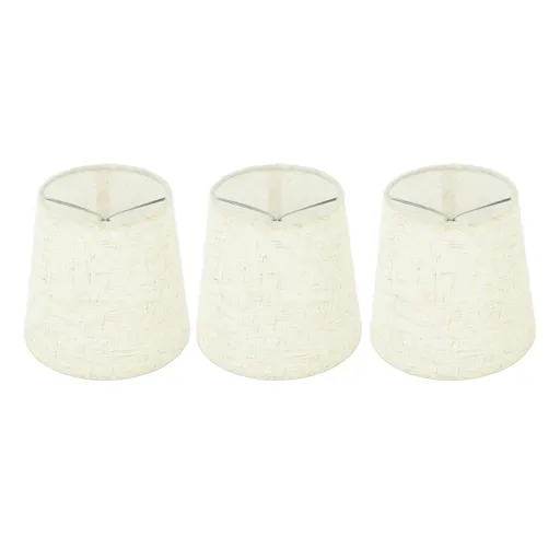 3Pcs Lampshades Hand Crafted Natural Linen Stylish Dustproof Barrel Chandelier Shades For Table Lamps and Floor Light