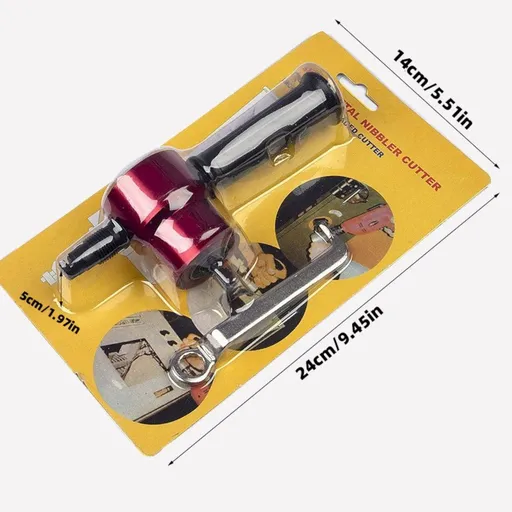 Metal Sheet Nibbler Cutter, Double-Head Metal Nibbler, Cleanly Cuts Sheet Metal Without Sharp Edges (#B)