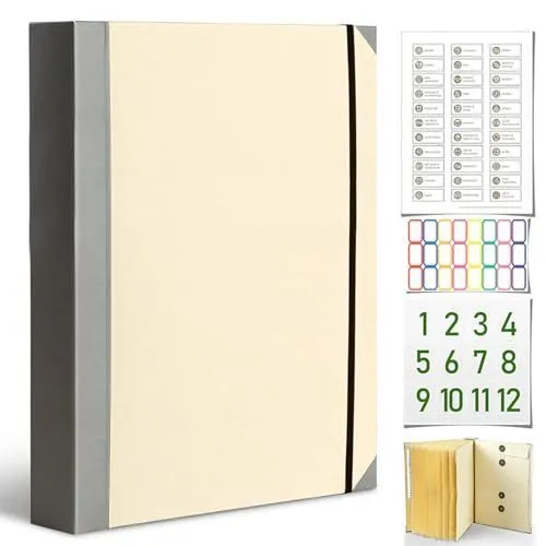 in Case I Die Binder with Labels, End of Life Planner Organizer Binder, Life Document Organizer Kit for Important Papers, for When I Die Planning, Estate Folio Organizer for Families - Khaki - Size 1Pack