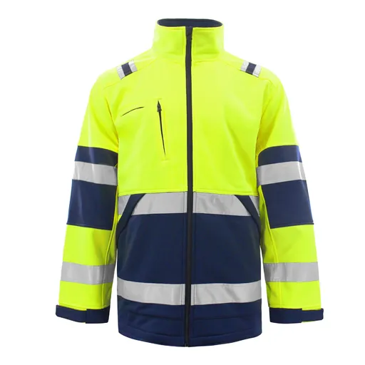 Men Polyester Zipper Jacket Workwear Autumn Winter Fluorescent yellow XXXL Size: 3XL; Height (cm): 185-190; Weight (kg): 95-105; Bust (cm): 116; Shoulder width (cm): 48; Length (cm): 74; Sleeve length (cm): 68