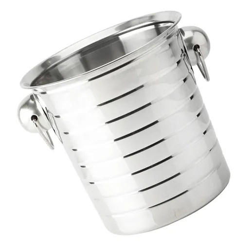 Stainless Steel Ice Bucket for Kitchen Use, Plated Multi-Purpose Beverage Cooler and Drink Holder