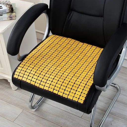 Natural Bamboo Seat Pad, 15.7" Breathable Cooling Seat Cushion, Easy Clean Non Slip Chair Cushion, Multi-Purpose Summer Home, A