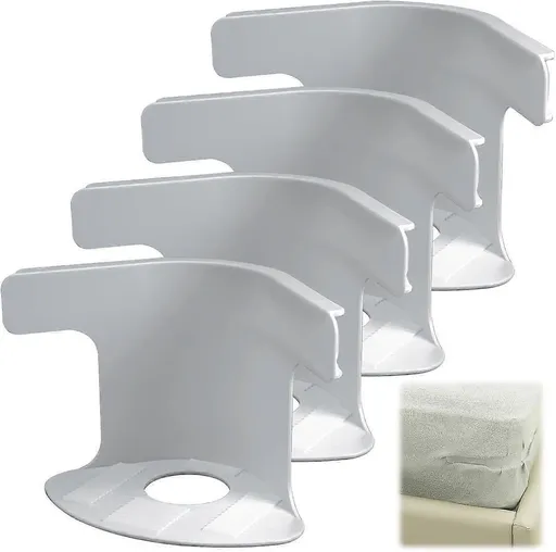 Grey Bed Sheet Holder Straps, Heavy Duty Corner Clips for Mattress and Bedding