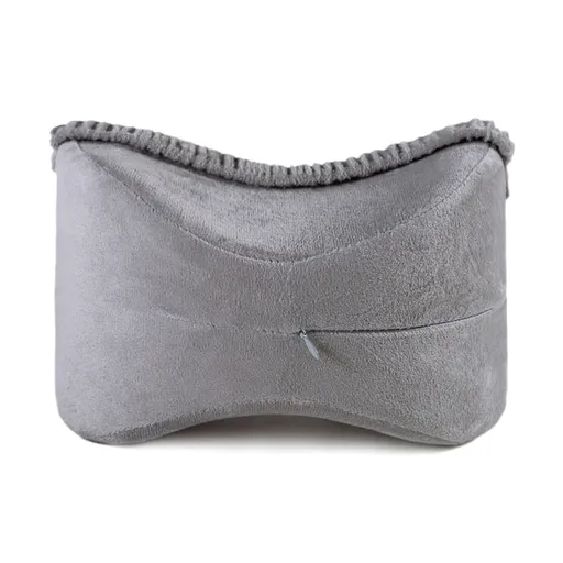 Grey Ergonomic Memory Foam Knee Pillow for Side Sleepers - Leg Positioner for Sciatica, Back, Hip & Joint Pain Relief