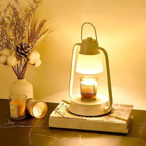 Vintage Metal Candle Warmer Lamp | Dimmable Flameless Melter for Scented Candles | Eliminates Odors & Fire Hazard | Tabletop Decor for Home Office | Black or White