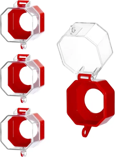 Emergency Stop Button Cover, 4 Pack Plastic Switch Cover Protector, Toggle Switch Push Button Switch Lockout Cover, Add Protection