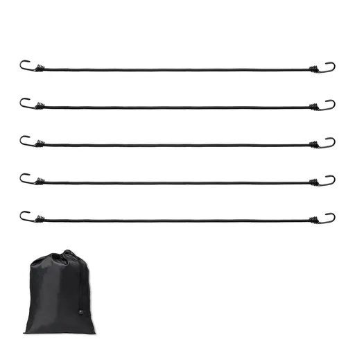 12 Pcs Bungee Cords with Hooks 32 In Heavy Duty Bungee Straps 8 mm Black