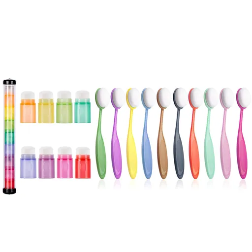 18 Pcs Color Coded Handle Ink Blending Brushes set tool blender for Crafts Card Making