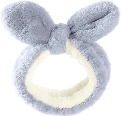 Skin Care Headband, Face Washing band, Bunny Ears, Bath Shower, Girls Elastic Makeup (C, M)
