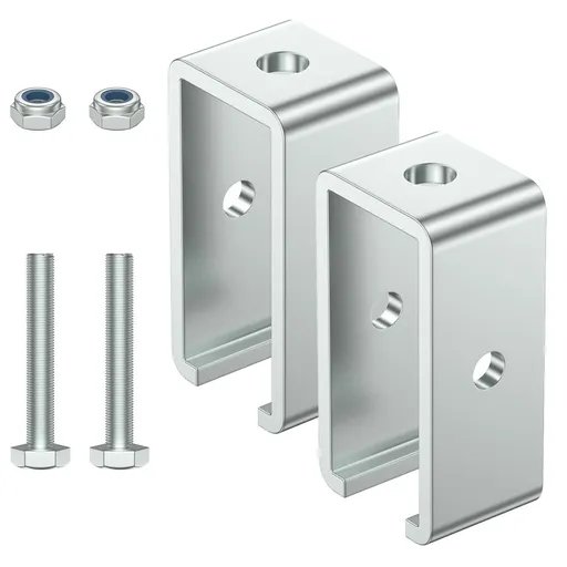 Stainless steel channel trolley track hanger support bracket 1-5/8 Intermediate Support Hange Bracket for All 1-5/8" Channel Trolley Track (2 Set)