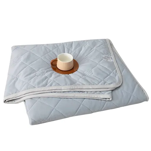 Cooling Summer Quilt 180 x 200cm Ice Silk Solid Colour Lightweight Comforter - Grey